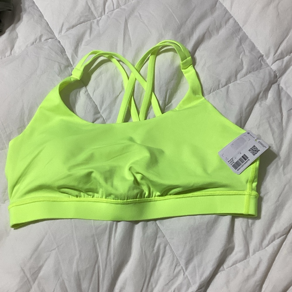 Lululemon Energy Bra Sz 12, Medium Support B/C cup! Sold out color, HIYE!! Neon